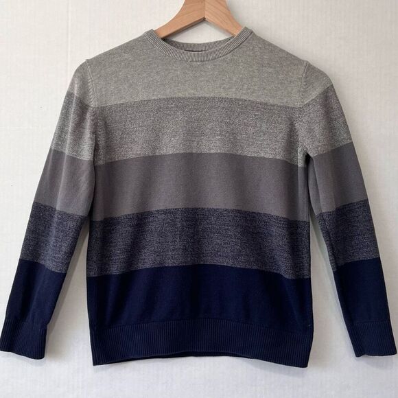 The Children’s Place Gray Ombre Striped Sweater   Boys Size 10/12 - Picture 1 of 4